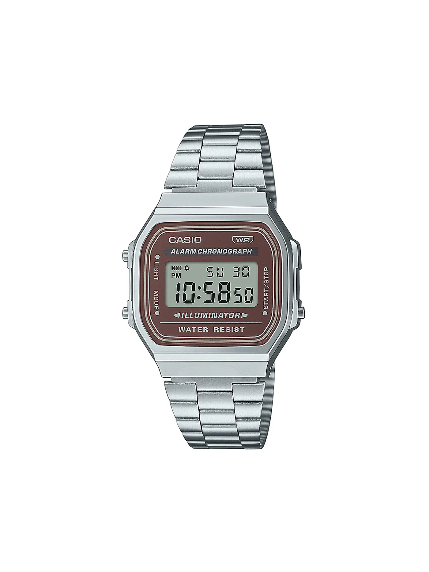 CASIO | Uhr VINTAGE silber braun A168WA-5AYES | 
